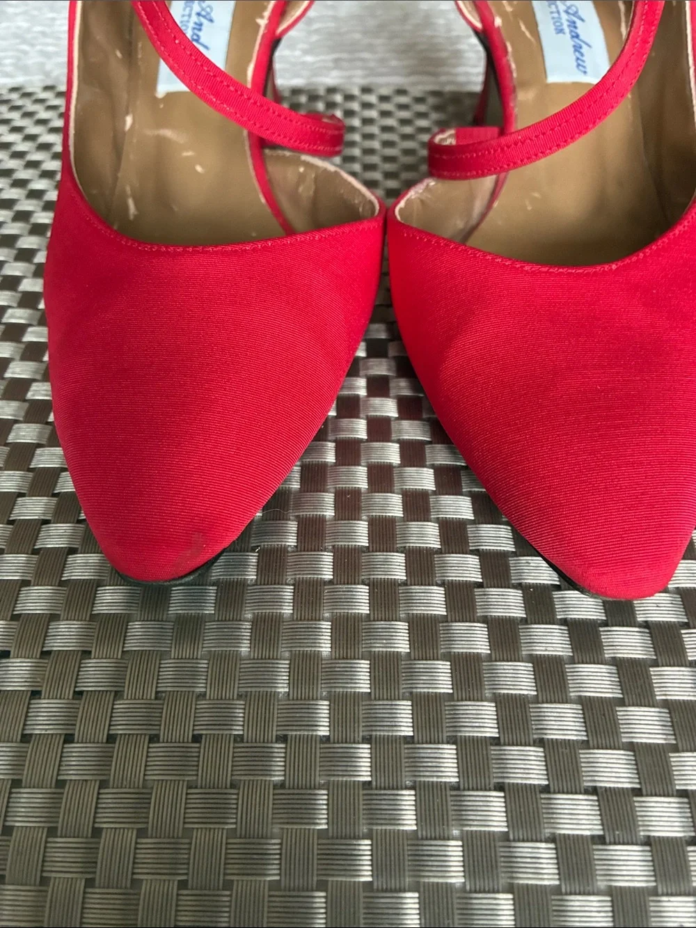 Red Vintage Women’s Satiny Shoes/Heels, Size 7